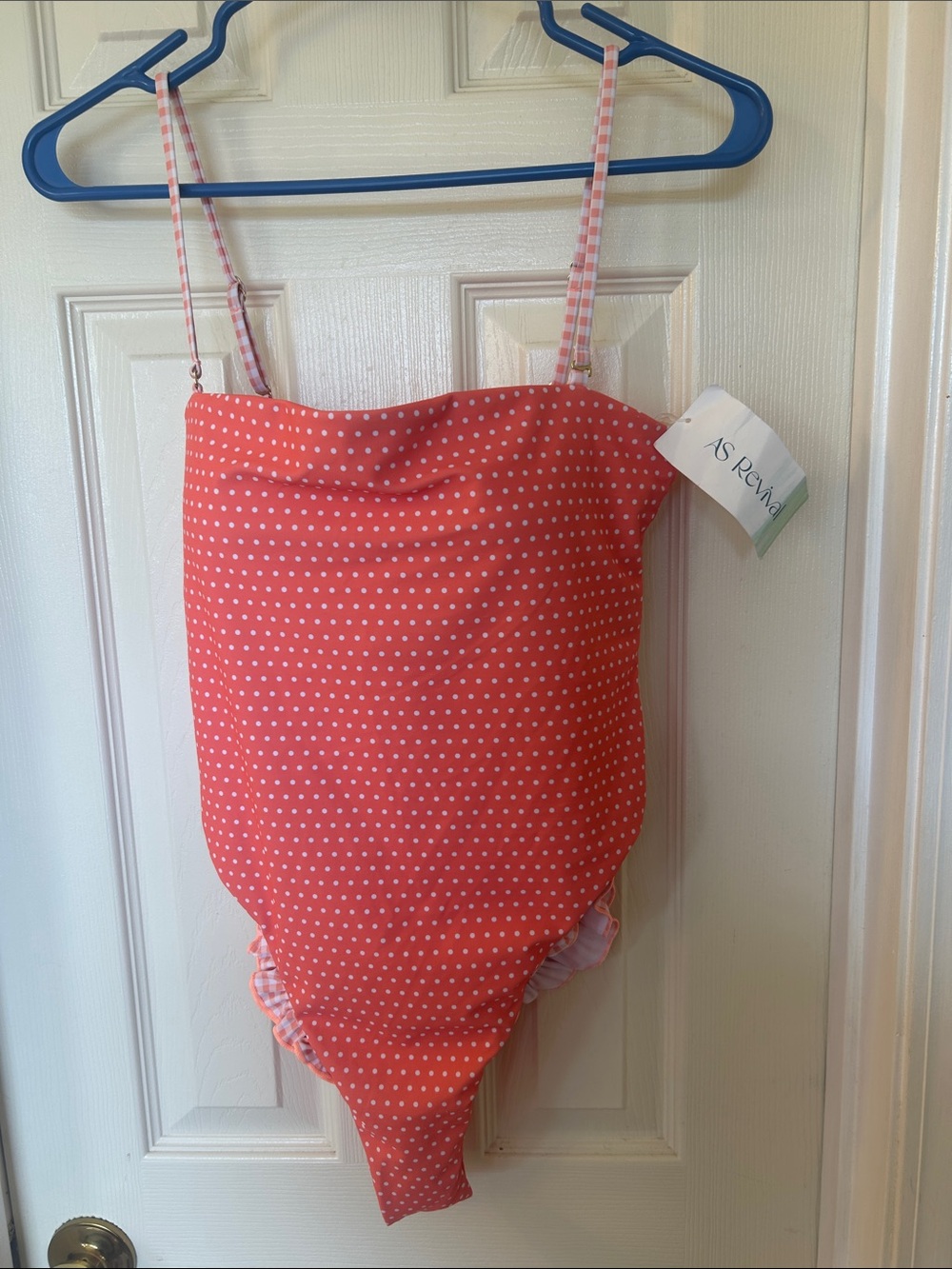 AS Reval women’s Coral Polka Dot One-Piece Swimsuit
